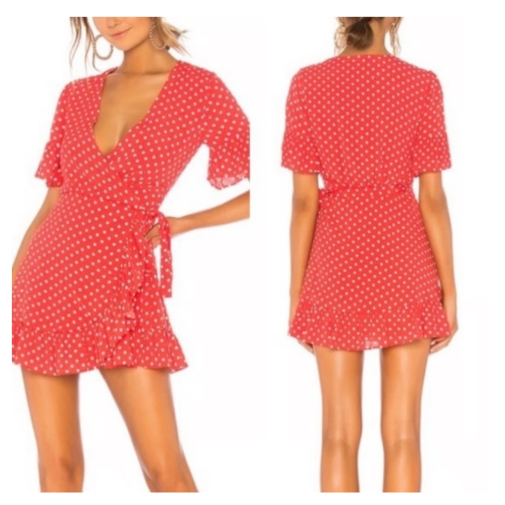 Privacy Please polka dot wrap dress